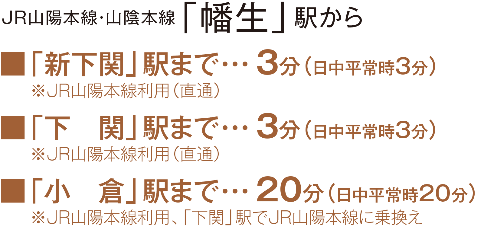 JR山陽本線・山陰本線「幡生」駅から