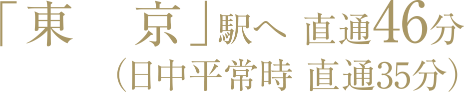 「東京」駅へ直通46分（日中平常時直通35分）