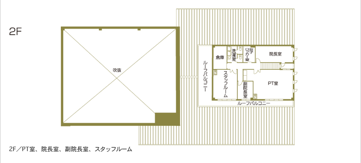 2F/PT室、院長室、副院長室、スタッフルーム