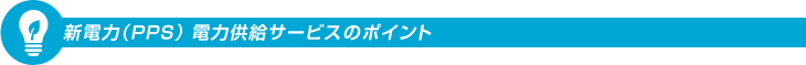 新電力（PPS） 電力供給サービスのポイント