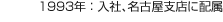 1993年：入社、名古屋支店に配属