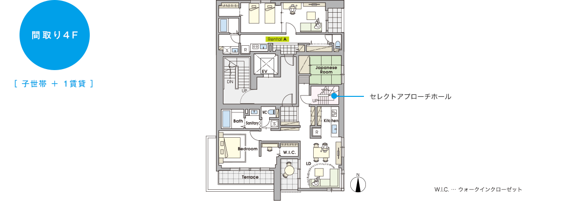 間取り4F（子世帯＋1賃貸）