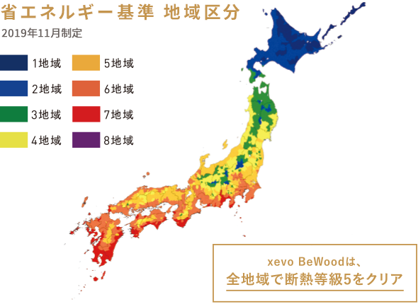 省エネルギー基準　地域区分 2019年11月制定