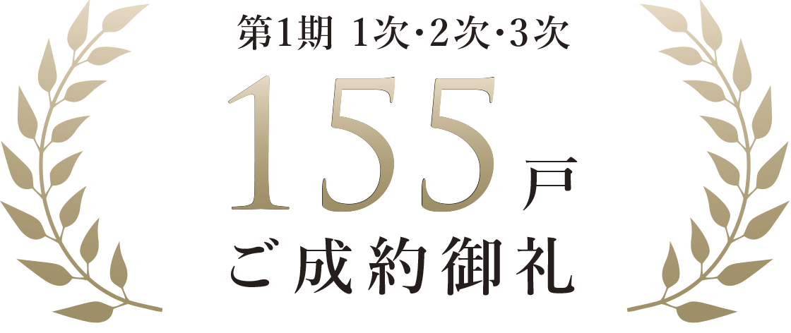 第1期 1次・2次・3次 155戸 ご成約御礼※2024年12月23日現在