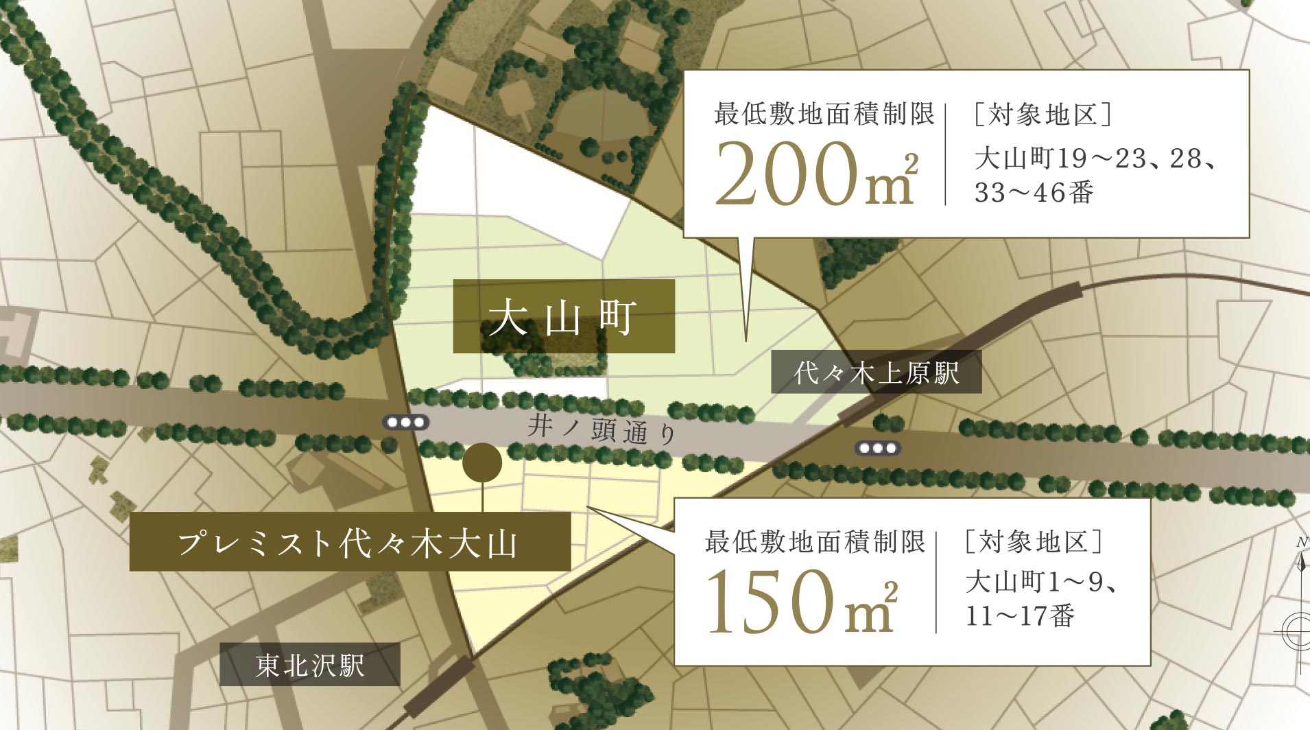 最低敷地面積制限概念図