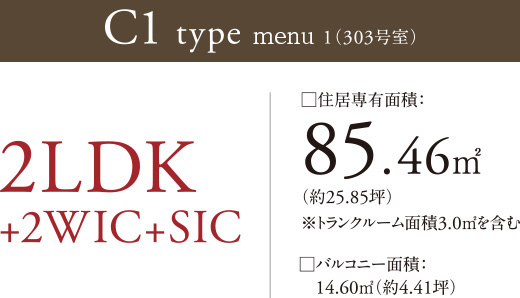 C1 type menu 1（303号室）