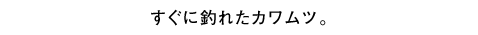 すぐに釣れたカワムツ。