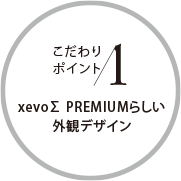 こだわりポイント1 xevoΣ PREMIUMらしい外観デザイン