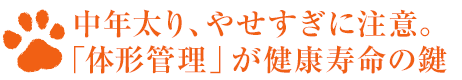 中年太り、やせすぎに注意。「体形管理」が健康寿命の鍵