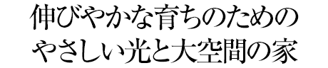 伸びやかな育ちのためのやさしい光と大空間の家